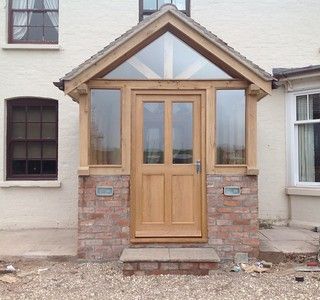 Oak Porch with oak framed lean too (2) | Enclosed Oak Framed… | Flickr Front Porch Ideas Uk, Porch Ideas Uk, Porch Extension, Sas Entree, Veranda Design, Brick Porch, Porch Kits, Balkon Decor, Cottage Porch