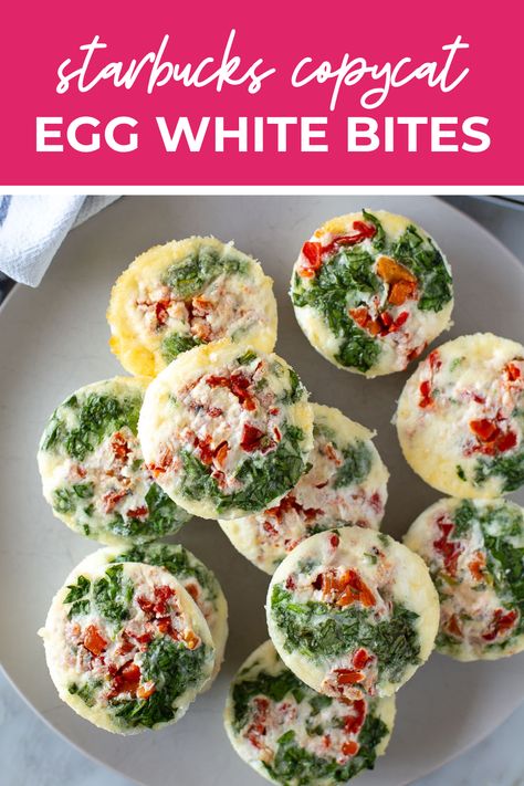 Starbucks Egg White Bites Copycat Recipe Starbucks Egg White Bites, Egg White Bites, Slow Cooker Meal Prep, Starbucks Egg Bites, Egg Bites Recipe, Healthy Starbucks, Copycat Restaurant Recipes, Starbucks Copycat, Egg Bites