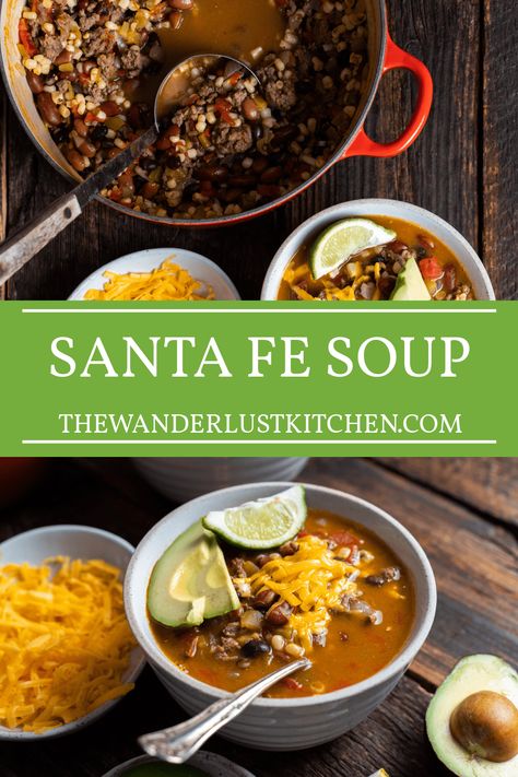 Santa Fe Chili Recipe, Santa Fe Chili, Santa Fe Soup, Vegetarian Chili Crock Pot, Chicken Soup Crockpot, Tuscan Bean Soup, Broth Recipes, Vegetarian Soup, Slow Cooker Soup