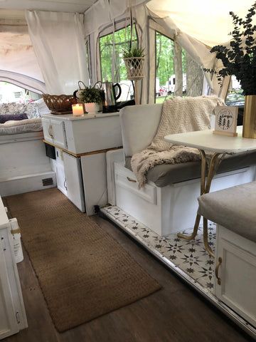 Camper Renovation Ideas, Pop Up Camper Remodel, Tent Trailer Remodel, Popup Camper Remodel, Pop Up Tent Trailer, Camper Redo, Glamper Camper, Camper Diy, Camper Reno