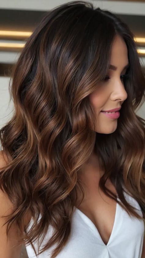 Trendy Fall Hair Colors for 2024: 15 Ideas to Elevate Your Style - TecArticles 2024 Brunette Hair Trends Fall, 2024 Brunette Hair Trends, Brunette Fall Hair 2024, Fall Hair Color For Brunettes 2024, Brown Cinnamon Hair, Warm Brunette Hair, Dark Brunette Balayage, Trendy Fall Hair Color, Hair Colors To Try