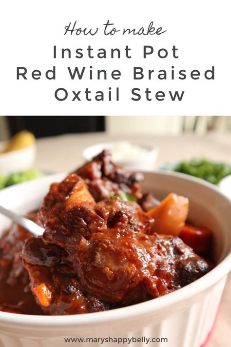 Oxtail Slow Cooker, Recipes With Chinese Sausage, Pressure Cooker Oxtail, Oxtail Stew Recipe, Beef Oxtail, Braised Oxtail, Red Wine Recipe, Oxtail Stew, Banting Recipes