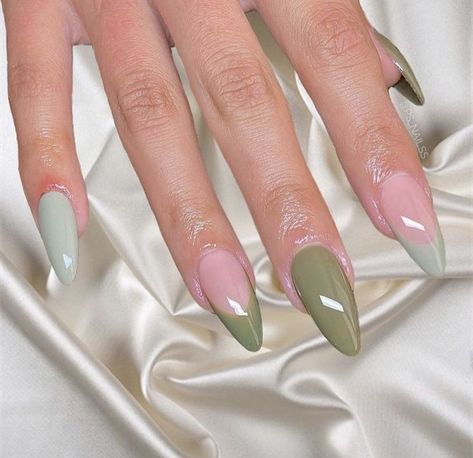 Hollywood Nails, Green Acrylic Nails, Minimalist Nails, Dream Nails, Fire Nails, Funky Nails, Pretty Acrylic Nails, Short Acrylic Nails, Nail Shapes