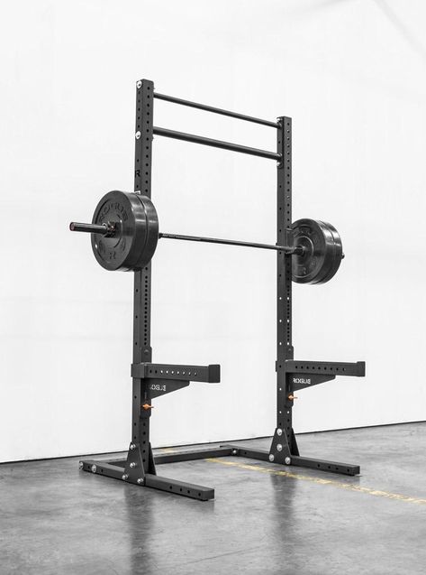 Home Made Gym, Crossfit Equipment, Building A Home Gym, Home Gym Garage, Squat Stands, Stand And Deliver, Best Home Gym Equipment, Rogue Fitness, Squat Workout