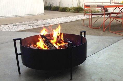 Daze portable fire pit ; Gardenista Steel Fire Pit Ring, Barrel Fire Pit, Fire Pit Gallery, Fire Pit Materials, Fire Pit Ring, Fire Pit Kit, Fire Pit Furniture, Portable Fire Pits, Steel Fire Pit