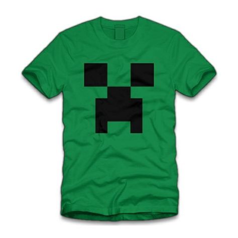 Minecraft Creeper T Shirt ❤ liked on Polyvore Minecraft Shirts, Movie Tees, Green Tee, Green Top, Green Tops, Creepers, The Bad, Bad Guy, Sport Team Logos