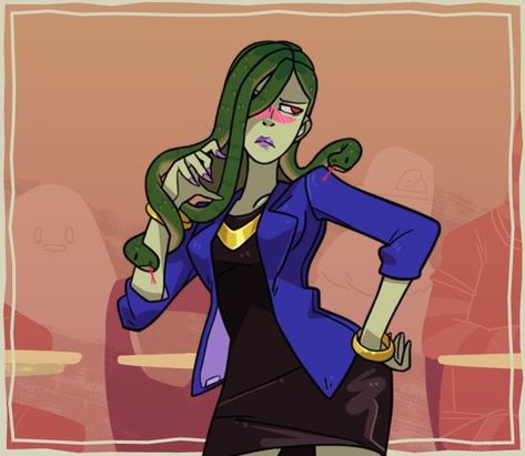 Vera Oberlin, Vera Aesthetic, Monster Roadtrip, Monster Camp, Meme Characters, Monster High School, Medusa Art, Gamer Chair, Classical Mythology