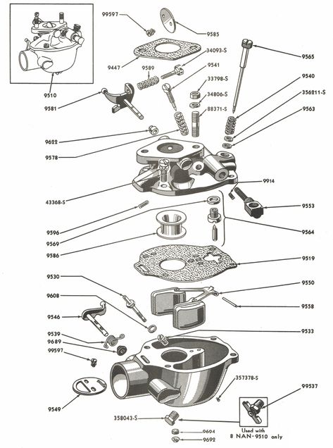 Carburetor Parts for Ford 8N Tractors (1947-1952) 8n Ford Tractor, Ford 8n, Tractor Accessories, Chevy Nomad, Josie And The Pussycats, Ford Tractor, Car Tips, Old Tractor, Tractor Attachments