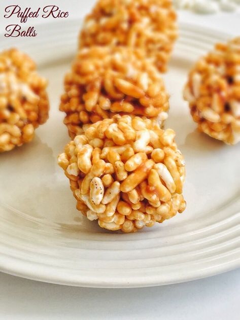 Puffed Rice Balls Recipe for Toddlers and Kids | Murmura Ladoo Puffed Rice Recipes, Rice Balls Recipe, Rice Puffs, Indian Baby Food Recipes, Recipes For Toddlers, Diy Lotions, Baby Food By Age, Puffed Rice, Dinner With Ground Beef