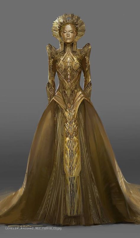 Alternate Ayesha Costume Designs For Guardians Of The Galaxy 2 The Guardians Of The Galaxy, Couture Mode, Fantasy Gowns, The Guardians, Fantasy Costumes, Fantasy Dress, Fashion Costume, Fantasy Clothing, Fantasy Fashion