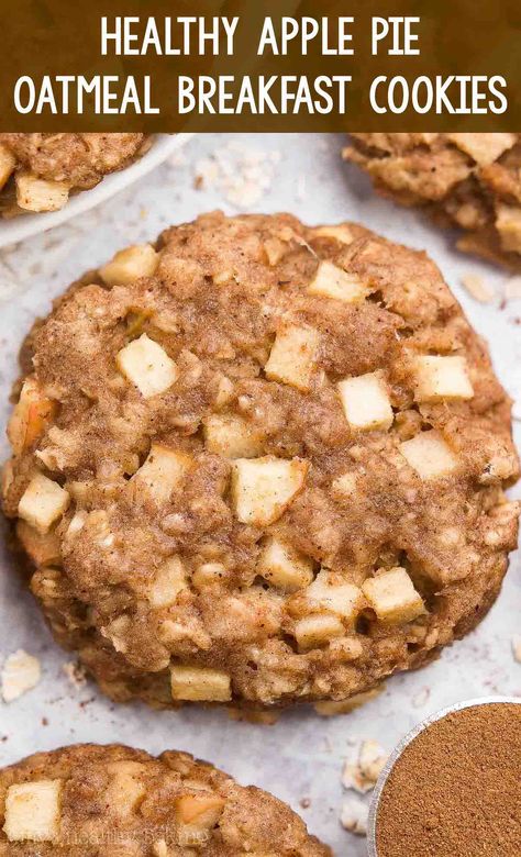 Breakfast Cookies For Kids, Healthy Clean Eating Breakfast, Healthy Apple Pie Oatmeal, Apple Pie Oatmeal, Healthy Apple Pie, Oatmeal Breakfast Cookies, Menu Sarapan Sehat, Cookies Healthy, Breakfast Cookies Healthy