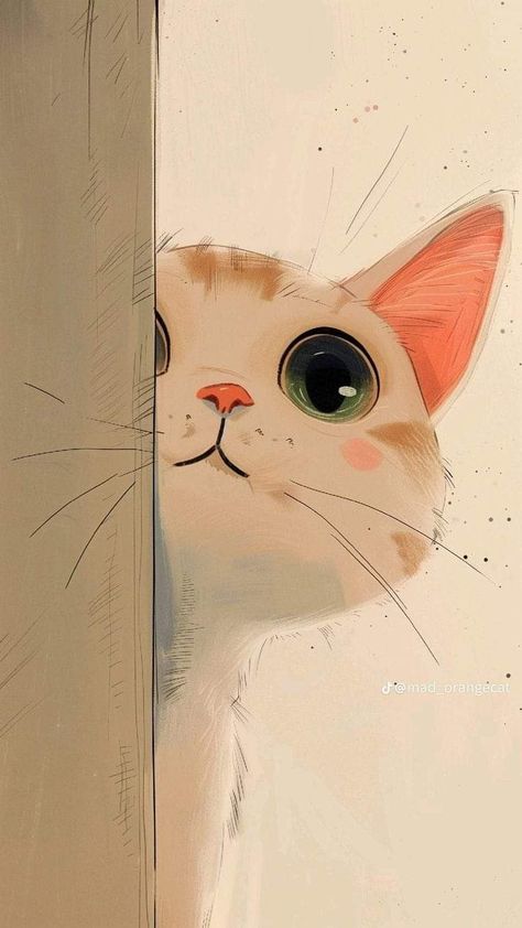 رسم كاريكاتير, Cat Phone Wallpaper, Cats Art Drawing, Cute Cat Wallpaper, Girly Art Illustrations, Cats Illustration, Cat Wallpaper, Anime Scenery Wallpaper, Cute Wallpaper Backgrounds