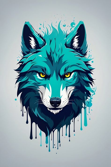 Blue Wolf, Wolf Silhouette, Eagle Wallpaper, Spirit Animal Art, Blue Green Color, Wolf Wallpaper, Graphic Poster Art, Art Gallery Wallpaper, Cool Wallpapers Art