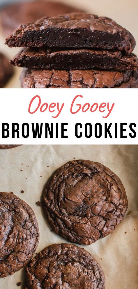 Things To Bake When You Have Nothing, Baking Recipes Desserts Chocolate, Easy And Delicious Cookies, Desert Baking Recipes, Homemade Brownie Cookies, Brownie Crumble Cookies, Cookies For Parties, Easy Baking For Beginners, Homade Desserts Recipes Easy