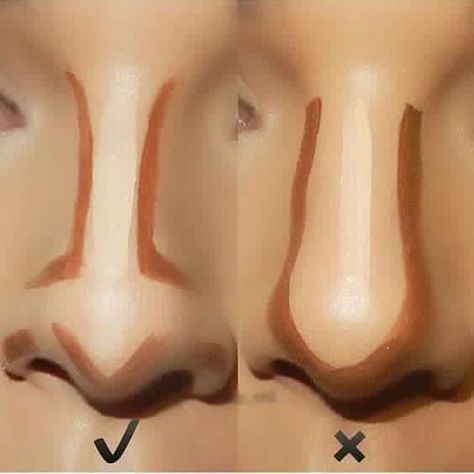 Makeup Tips Contouring, Teknik Makeup, Membentuk Alis, Nose Makeup, Drag Make-up, Makeup Order, Makeup Tip, Nose Contouring, Smink Inspiration