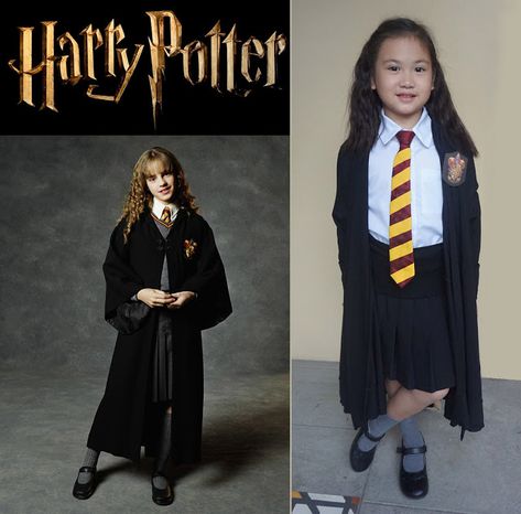 MrsMommyHolic: DIY Hermione Granger costume Hermoine Granger Costume, Hermione Granger Kids, Hermione Granger Costume, Hermione Costume, Harry Potter Accessories, Harry Potter Bday, Halloween 23, Festa Harry Potter, Anniversaire Harry Potter