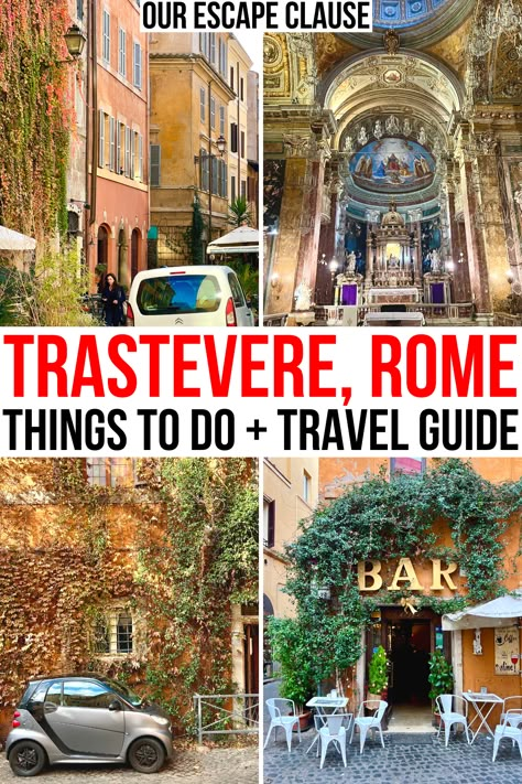 Trastevere, Rome: 17 Terrific Things to Do (+ Travel Guide & Map!) - Our Escape Clause Rome Things To Do, Rome To Do, Italy Travel Map, Rome Must See, Map Of Rome, Rome What To See, Must See Rome, Rome Trastevere, Rome Unusual Things To Do