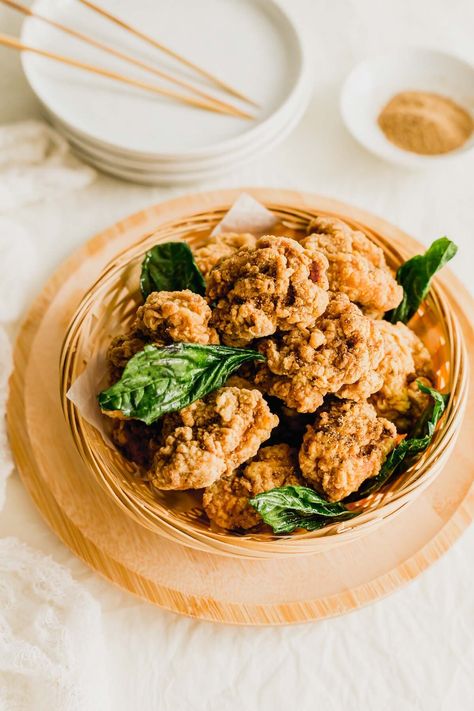 Popcorn Chicken Stir Fry, Sheet Pan Korean Popcorn Chicken, Asian Popcorn Chicken, Korean Chicken Popcorn, Taiwanese Chicken, Taiwanese Popcorn Chicken, Chicken Popcorn, Sweet Potato Flour, Green Onion Pancake