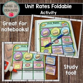 Math in Demand: Unit Rate Foldable Activity (Great for Math Intera... Unit Rate Activities, Unit Rate Activities 6th Grade, Math Early Finishers, Math Foldables, Unit Rate, Proportional Relationships, Math Interactive, Math Interactive Notebook, Interactive Science Notebook