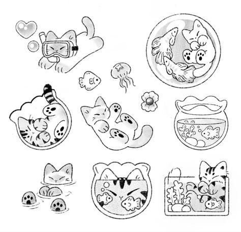 Acab Tattoo, Cat Sketches, Tattoo Reference, Cute Little Tattoos, 2024 Year, Love Drawing, 캐릭터 드로잉, 2d Character, Cute Doodle Art