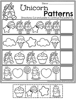 Unicorn Worksheets Preschool - Planning Playtime Unicorn Worksheets For Preschool, Unicorn Preschool Activities, Unicorn Activities Preschool, Unicorn Worksheets, Preschool Apple Worksheets, Unicorn Activities, Patterns Worksheet, Preschool Binder, April Preschool