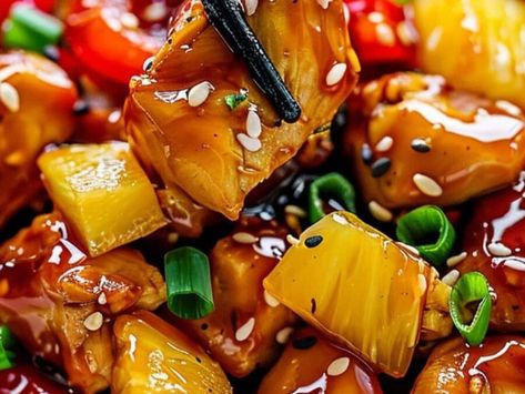 Fresh and Fast Pineapple Chicken Stir Fry Bowls - NewsBreak Polynesian Recipes, Pineapple Chicken Stir Fry, Baked Bbq Chicken Recipes, Sausage And Potatoes Skillet, Wok Recipes, Baked Bbq Chicken, Beef Barley, Beef Barley Soup, Sweet Sour Chicken