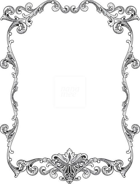 Gothic Border, Gothic Art Nouveau, Art Nouveau Border, Nouveau Border, Sigil Tattoo, Baroque Frames, Frame Border Design, Laser Engraved Ideas, Frame Border