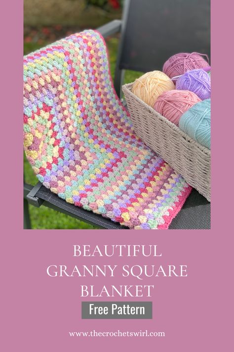 Big Granny Square Blanket, Crotchet Blankets, Crochet Swirl, Rose Granny Square, Beginner Blanket, Crochet Blanket Diy, Free Baby Blanket Patterns, Easy Crochet Blanket, Crochet Blanket Designs