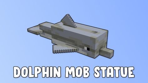 Dolphin Mob Statue Minecraft Map Statue Minecraft, Dolphin Statue, Minecraft Base, Minecraft Statues, 1 Pixel, Minecraft Map, A Dolphin, Texture Packs, White Doves