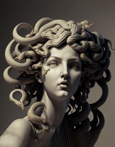 Discover the Meaning and Beauty Behind Medusa Tattoos - Small Wave Tattoo, Medusa Tattoo Design, Medusa Art, Statue Tattoo, Greek Mythology Tattoos, Greek Statues, Mythology Tattoos, Medusa Tattoo, Ange Demon