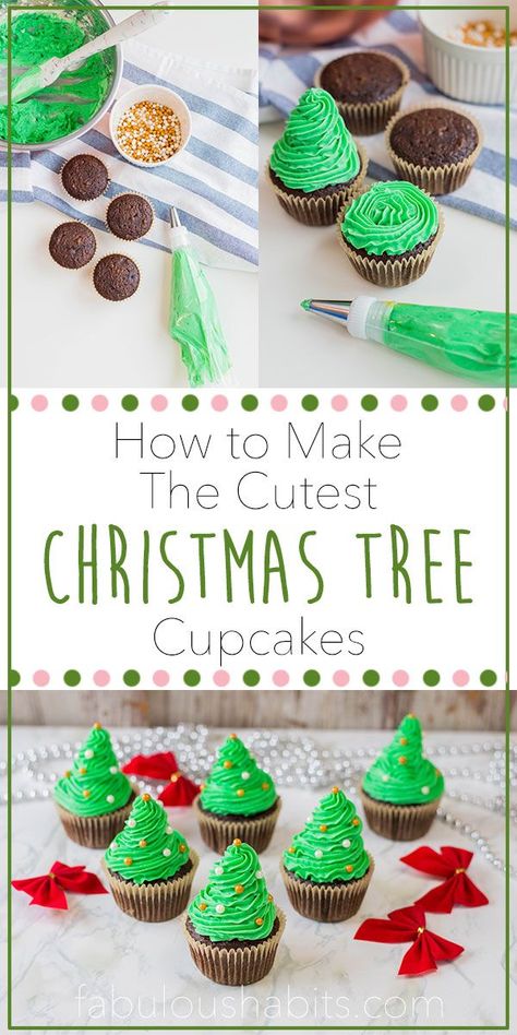 Cupcakes For Beginners, Vanilla Christmas, Tree Cupcakes, Birthday Party Food Ideas, Delicious Holiday Desserts, Homemade Buttercream, Christmas Tree Cupcakes, Summer Popsicles, Cupcake Mix