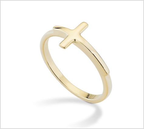 Miabella 925 Sterling Silver Sideways Cross Ring for Women Teens Girls Made in Italy Christian Gifts For Women, Cross Ring, Thumb Rings, Cute Rings, Elegant Necklaces, Christian Women, Love Ring, Ring For Women, Gold Plated Silver