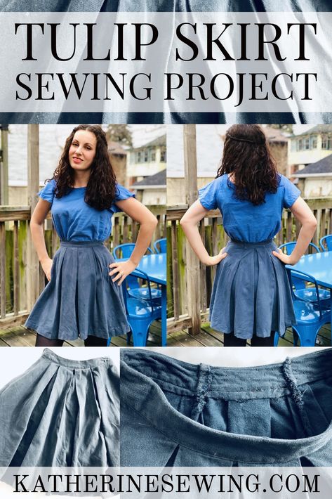 Pleated Skirt Free Pattern, Pleated A Line Skirt Pattern, Tulip Skirt Pattern, A Line Skirt Pattern, Pleated Skirt Pattern, Vintage Dress Sewing Patterns, Sewing Patterns Skirt, Diy Skirts, Diy Pants