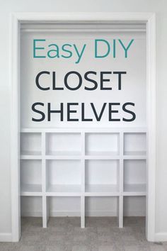 Easy Diy Closet, Diy Kast, Diy Closet Shelves, Cheap Closet, Billy Ikea, Closet Shelving, Organizar Closet, Entry Closet, Closet Built Ins