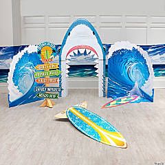 Shark Themed Products | Oriental Trading Surfs Up Decorations, Shark Decorations Party, Surfboard Stand, Ocean Backdrop, Shark Themed Party, Disney Baby Clothes, Fiesta Tropical, Fundraising Event, Themed Decorations