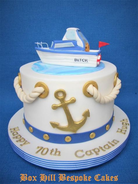 Big Brother's Birthday Cake. - Cake by Noreen@ Box Hill Bespoke Cakes Nautical Birthday Cakes, Bespoke Cakes, Boat Cake, 70 Birthday, Tier Cakes, Box Hill, Nautical Cake, Dad Birthday Cakes, Pinterest Cake