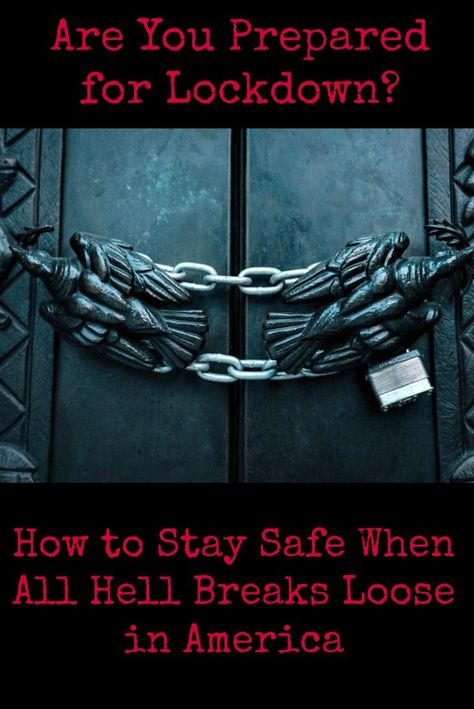 If chaos erupts in the streets of America, are you prepared to go into lockdown to keep your family safe? Here's what you need to know. via @theorganicprepper Apocalypse Safe House, Lock Out Tag Out Safety, Prep For Emp, Prepare For Power Outage, Fireproof Safe, Emergency Preparedness Food Storage, Emergency Preparedness Food, Survival Life Hacks, Home Protection