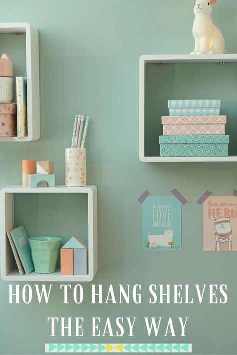 If you're not great at DIY then you need to know how to put up shelves the easy way! No drills no mess. Just a screwdriver and screws in this incredibly easy way to hang your shelf. You'll be amazed at how simple this really is. DIY will never be the same again! How To Put Up A Shelf, No Drill Shelves, Nordic Home Interior, Interior Design Bloggers, Diy Will, Contemporary Bedrooms, Cleaning Inspiration, Small Space Interior Design, Corner Wall Shelves