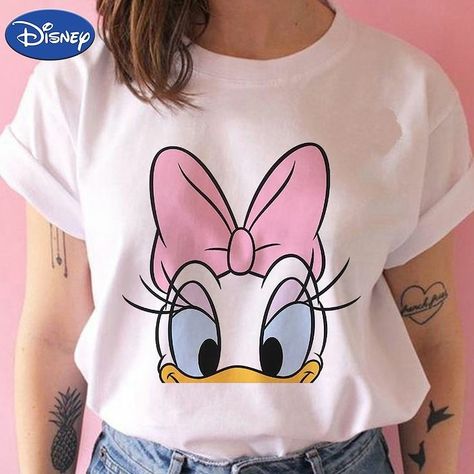 Daisy Duck Party, Mouse Series, Hipster Clothes, Duck Party, Clothing T Shirt, Fabric Paint Shirt, Disney Clothing, T Shirt Branca, Duck Birthday