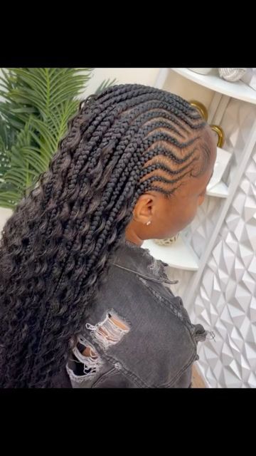 Conrows Lines With Braids, Conrows Lines And Braids 2024 With Curls, Conrows Lines And Braids 2023 Trends, Back Lines Braids, Conrows Lines And Braids 2023, Conrows Lines And Braids With Curls, Conrows Lines And Braids 2024, Lines And Braids Hairstyles, Abuja Lines Hairstyles Braids