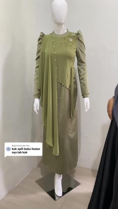 Dress Payet, Braidsmaid Dresses, Batik Dress Modern, Work Dresses Outfits, Kebaya Modern Dress, Projek Menjahit, Long Sleeve Chiffon Dress, Model Gamis, Modest Dresses Fashion