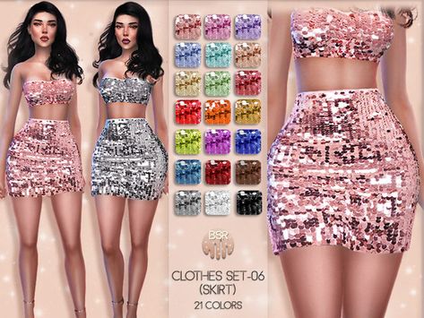 sims 4 cc // custom content clothing // The Sims Resource // #sims4 #sims4cc // busra-tr's Clothes SET-06 (SKIRT) BD39 Mods Ts4, Sims 4 Clothing Sets, Sim4 Cc, Pelo Sims, Rainbow Stars, Sims 4 Game Mods, Sparkle Skirt, Sims 4 Dresses, Sims4 Clothes