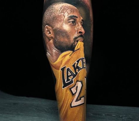 Tattoo photo - Kobe Bryant tattoo by Steve Butcher Kobe Tattoo, Rush Tattoo, Steve Butcher Tattoo, Basketball Tattoos, Gigi Bryant, New Zealand Tattoo, Portrait Tattoos, Kobe Bryant Family, James Jones