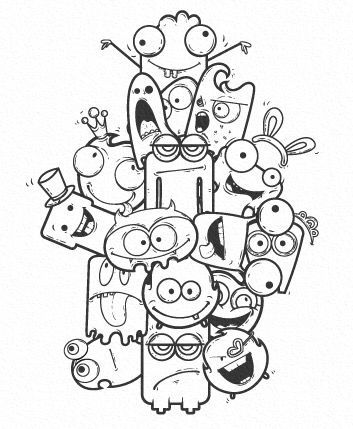 Doodles Kawaii, Doodle Monster, Doodle Wall, Doddle Art, Arte Doodle, Doodle Characters, Graffiti Doodles, Doodle Art Drawing, Doodle Inspiration