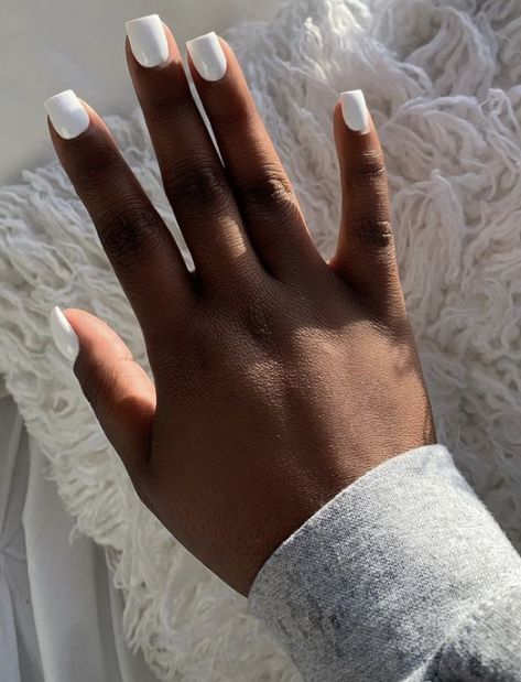 White Manicure Nails, White Shirt Nails, White Shellac Nails, White Shellac, Girl Hygiene, Sims 4 Nails, White Manicure, Nice Nails, White Nail Polish