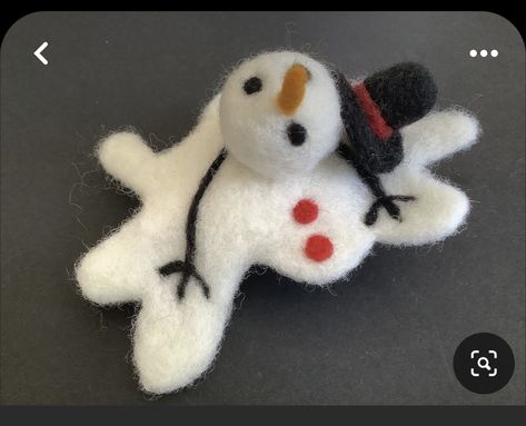 Felted Baubles, Felting Christmas, Felting Pictures, Needle Felted Snowman, Felted Snowman, Christmas Decorations Sewing, Melting Snowman, Felting Inspiration, Needle Felted Ornaments