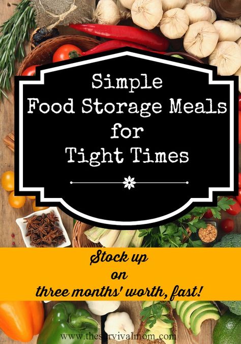 When times get tough and budgets get short, Moms take care of their families by storing extra food to make sure they won't go hungry. Here are Simple Food Storage Meals for you! Preppers Food Storage, Food Storage Ideas, Prepper Food, Emergency Preparedness Food, Canned Food Storage, Emergency Food Storage, Long Term Food Storage, Emergency Preparation, Simple Food