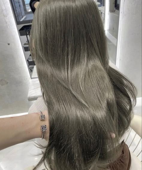 Olive Gray Hair Color, Graphite Hair Color, Green Tea Brown Hair, Ashy Highlights Brown Hair, Olive Beige Hair Color, Greyish Brown Hair, Ashbrown Haircolor, Olive Hair Colour, Hair Color Beige