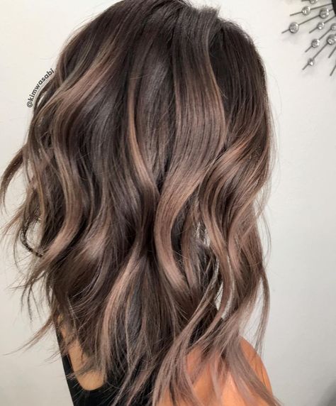 Lowlights In Medium Brown Hair, Brown Balayage Fall Hair, Brown On Brown Hair Color, Balayage Brunette Fall, Light Brunette Fall Hair 2023, 2023 Hair Medium Length, Loved In Color Hair, Subtle Balayage On Light Brown Hair, Blended Hair Color Balayage