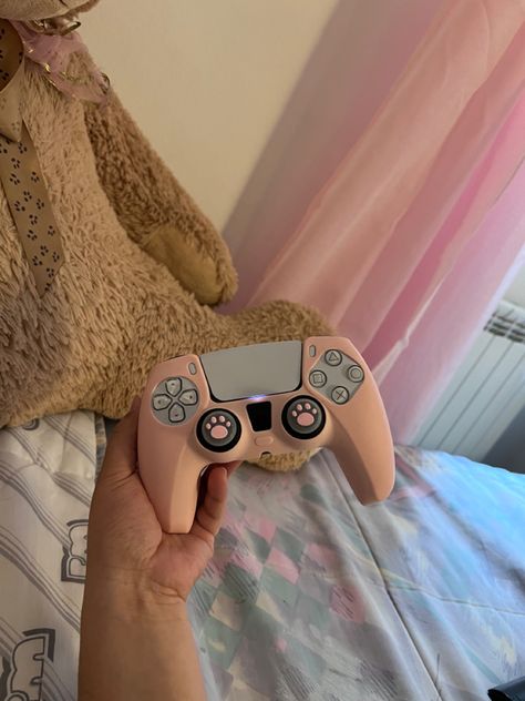 Cute pink case for ps5 controller Cute Ps5 Controller, Ps5 Controller Aesthetic, Pink Ps5, Ps5 Aesthetic, Game Station, Ps5 Controller, Gaming Station, Player 1, Pink Cases